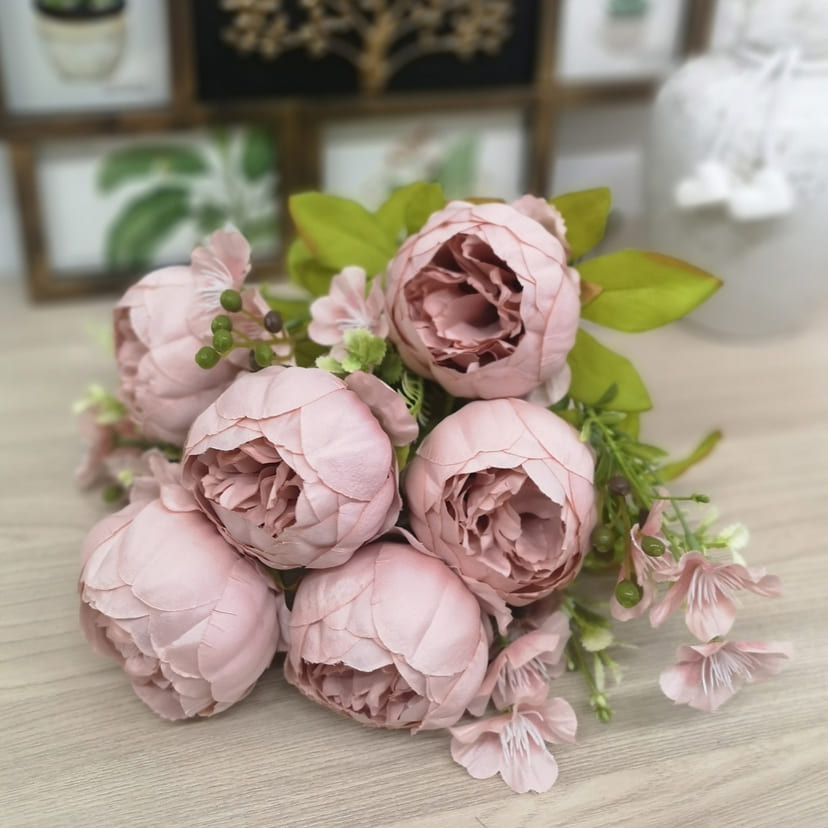 Искусственные цветы в Салавате | Цветы искусственные «Пионы», розовый, винтаж, букет