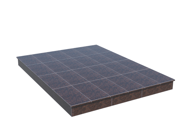 Площадки на могилу в&nbsp;Салавате | Площадка с вертикальной (15 см) облицовкой Дымовским гранитом