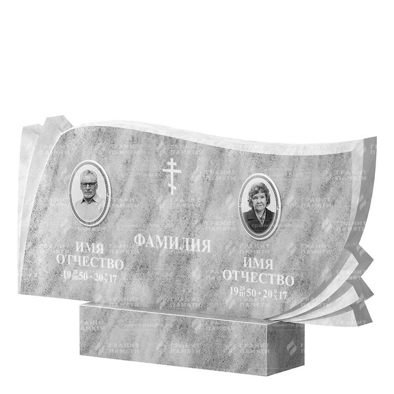 Памятники из мрамора в&nbsp;Салавате | Двойной мраморный памятник ФМ-265