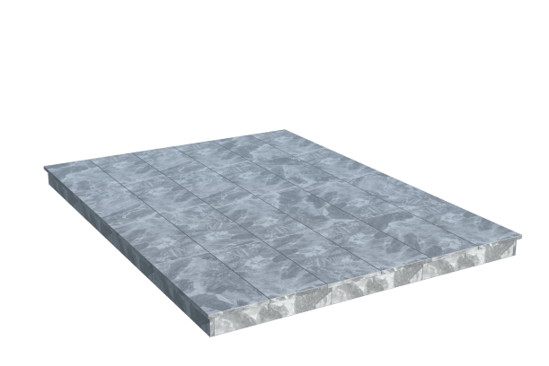 Площадки на могилу в&nbsp;Салавате | Площадка с вертикальной (10 см) мраморной облицовкой