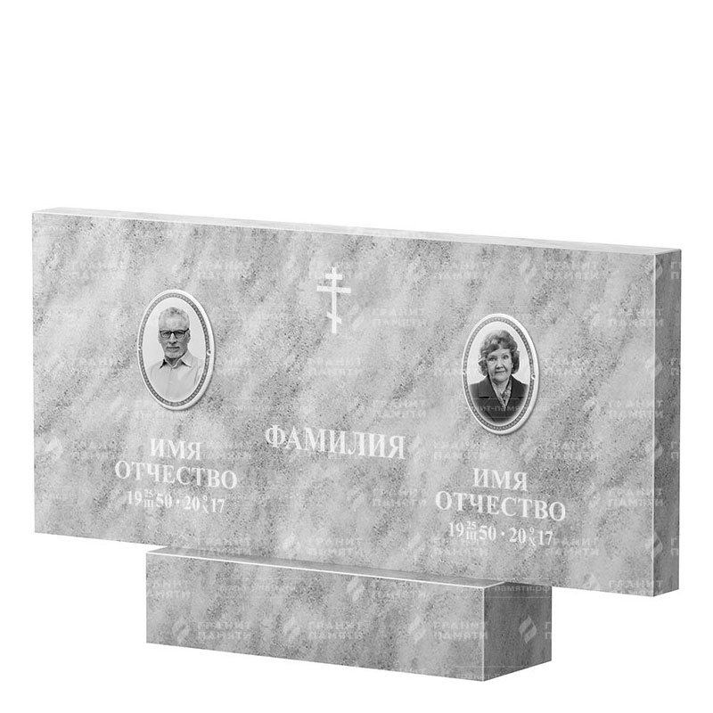 Памятники из мрамора в&nbsp;Салавате | Двойной мраморный памятник, прямой