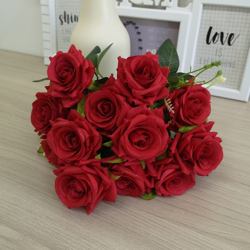 Искусственные цветы в Салавате | Цветы искусственные «Розы острые», красные, букет