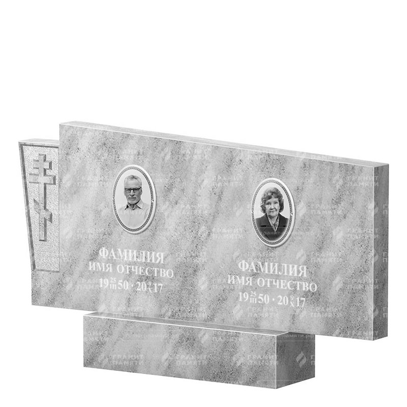 Памятники из мрамора в&nbsp;Салавате | Двойной мраморный памятник ФМ-137