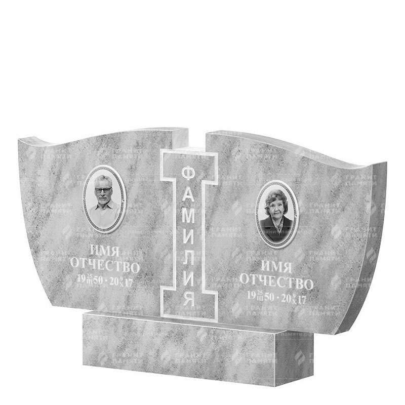 Памятники из мрамора в&nbsp;Салавате | Двойной мраморный памятник ФМ-138