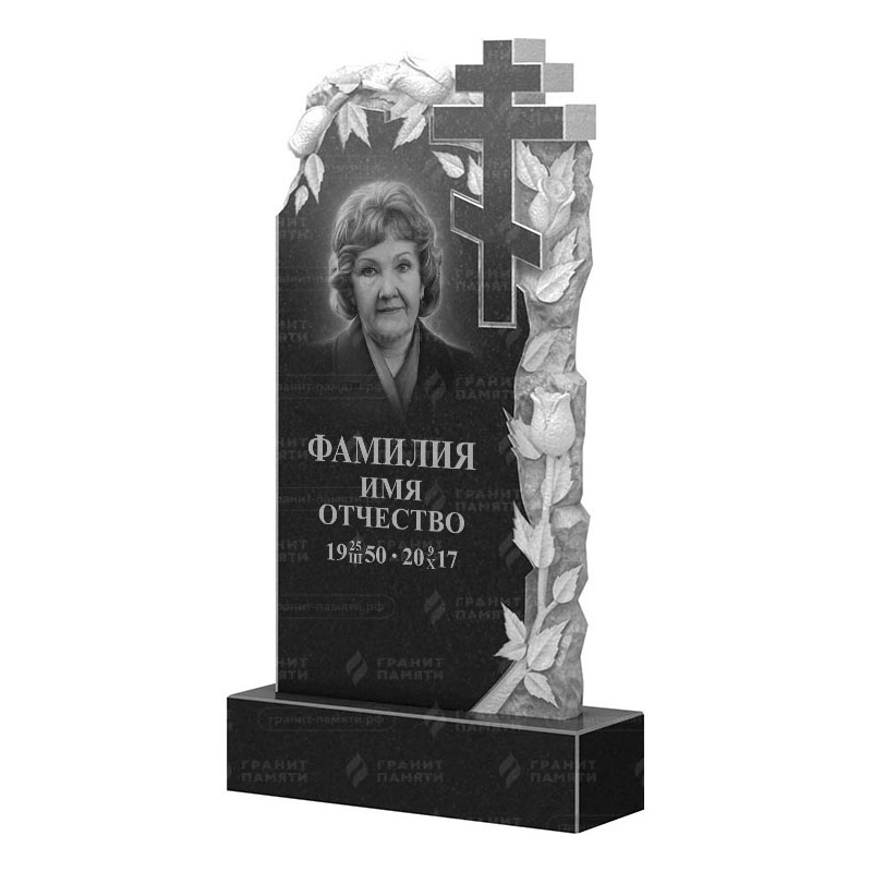 Памятники из гранита с цветами в&nbsp;Салавате | Гранитный памятник ФГ-088