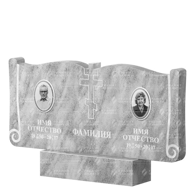 Памятники из мрамора в&nbsp;Салавате | Двойной мраморный памятник ФМ-263