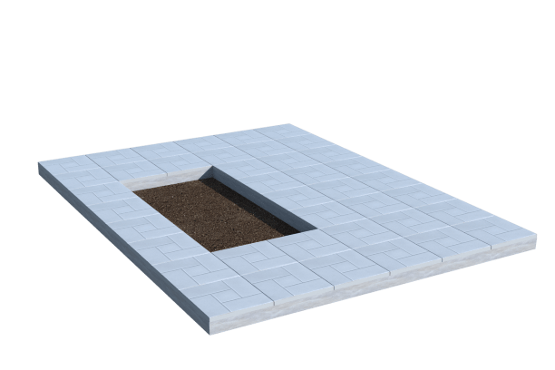 Площадки на могилу в&nbsp;Салавате | Площадка с тротуарной плиткой (под цветник)