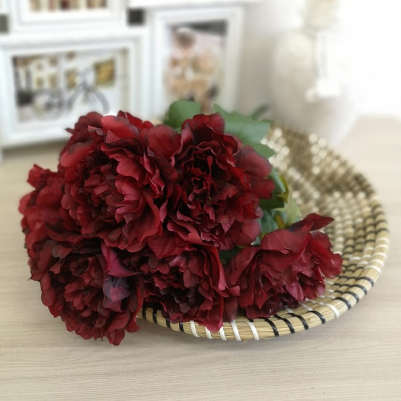 Искусственные цветы в Салавате | Цветы искусственные «Пионы», бордовые, букет