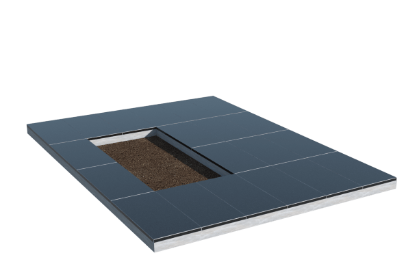 Площадки на могилу в&nbsp;Салавате | Площадка с облицовкой гранитом Габбро (под цветник)