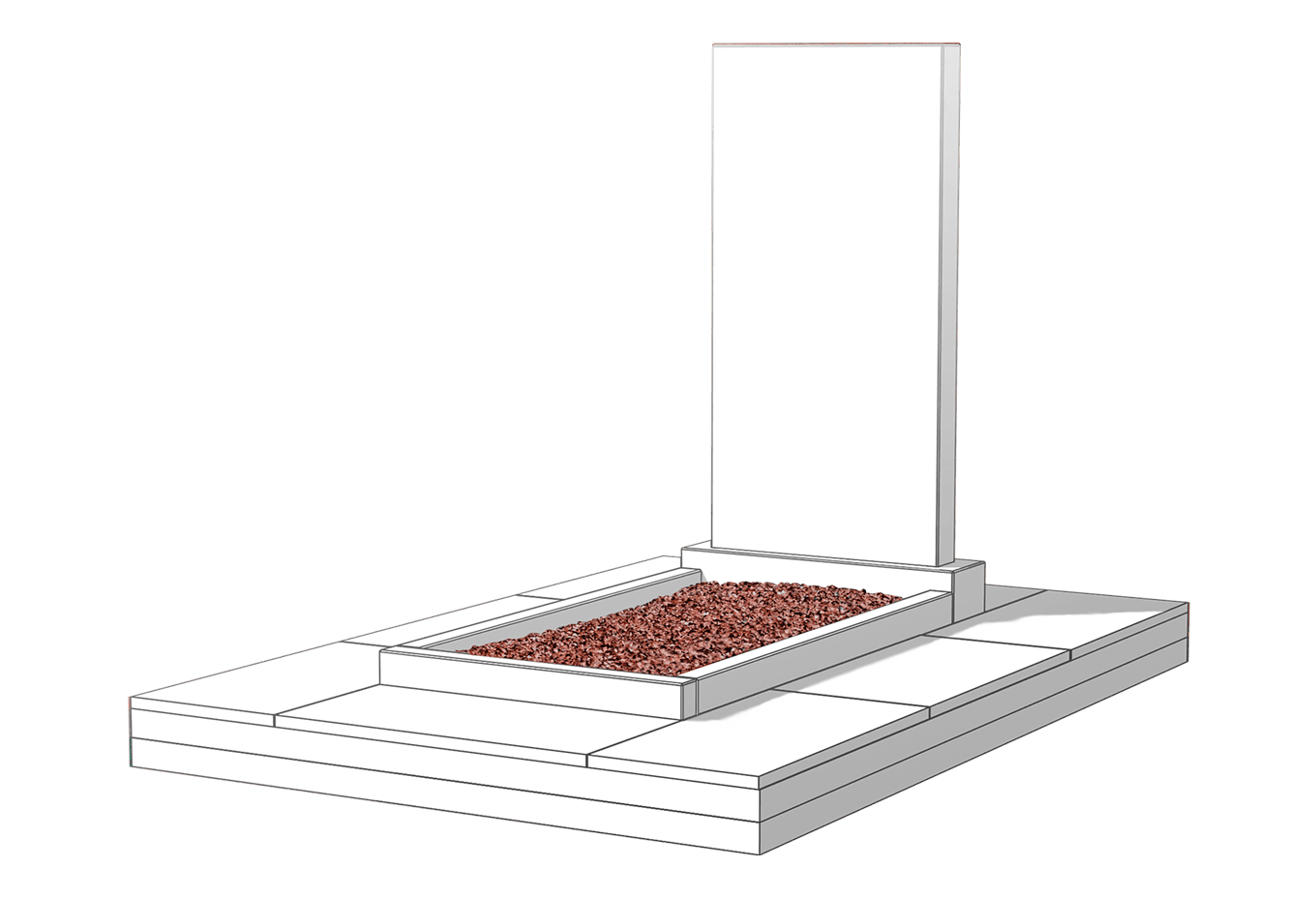 Засыпка цветника камушками в Салавате