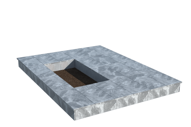 Площадки на могилу в&nbsp;Салавате | Площадка с вертикальной (15 см) мраморной облицовкой (под цветник)