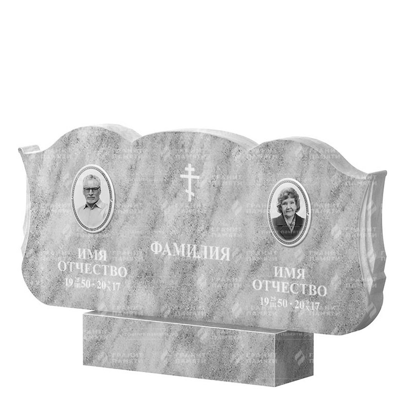 Памятники из мрамора в&nbsp;Салавате | Двойной мраморный памятник ФМ-261