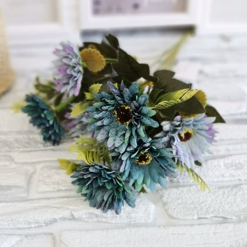 Искусственные цветы в Салавате | Цветы искусственные «Ромашки», фиолетово-голубые, букет