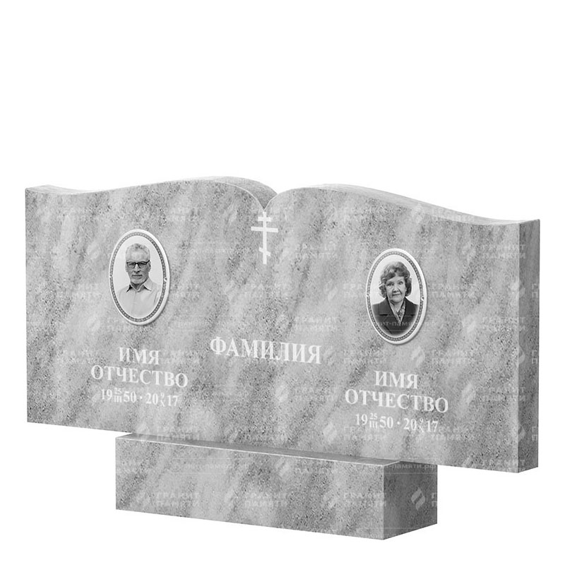 Памятники из мрамора в&nbsp;Салавате | Двойной мраморный памятник ФМ-259