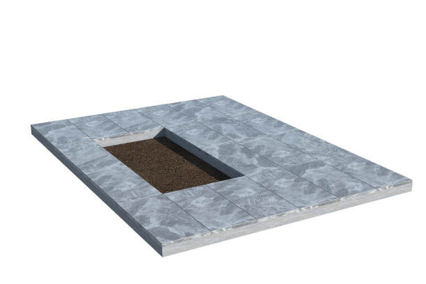 Площадки на могилу в&nbsp;Салавате | Площадка с мраморной облицовкой (под цветник)