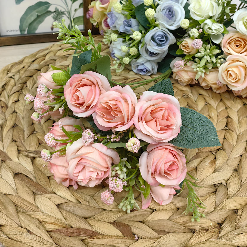 Искусственные цветы в Салавате | Цветы искусственные «Розы», нежно-розовые, букет