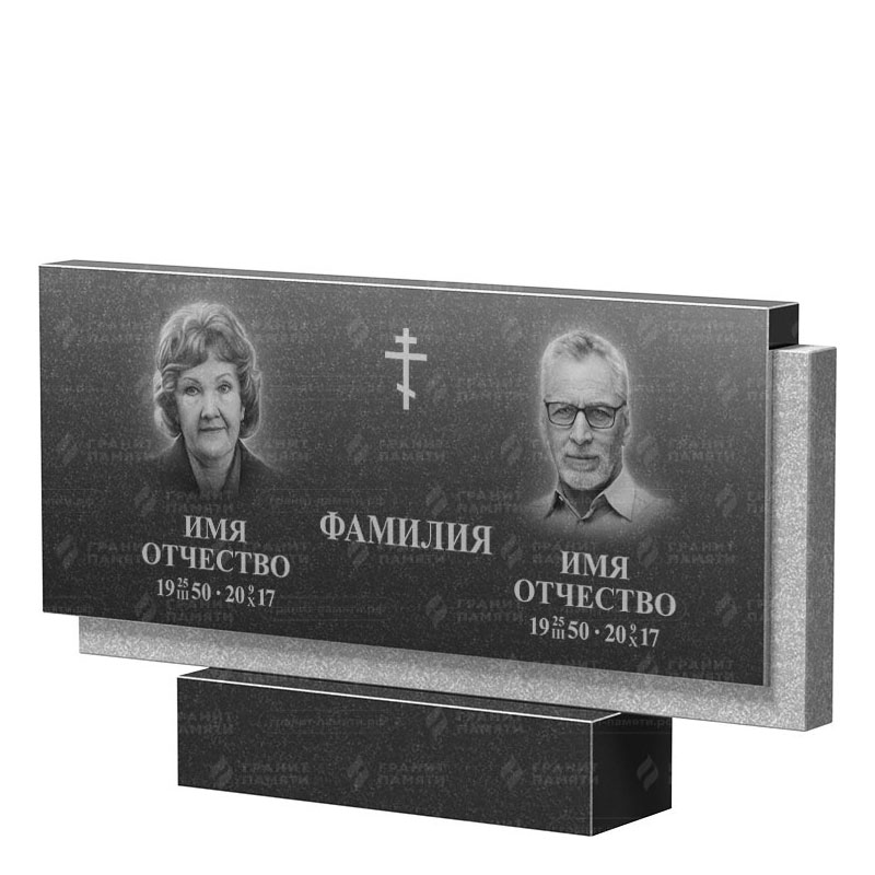 Памятники из гранита двойные в&nbsp;Салавате | Двойной гранитный памятник ФГ-132