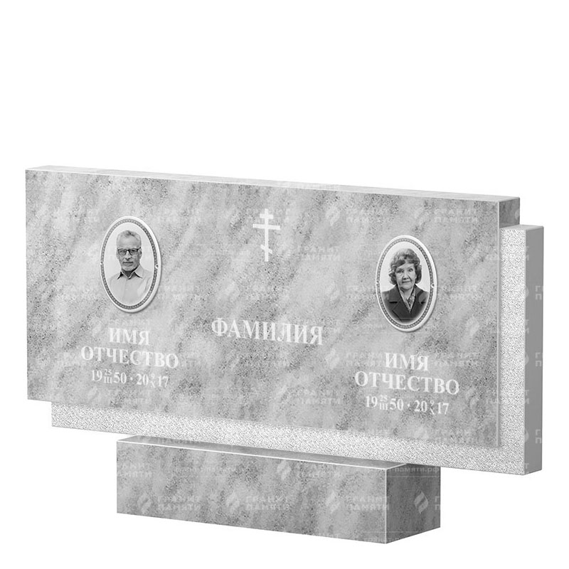 Памятники из мрамора в&nbsp;Салавате | Двойной мраморный памятник ФМ-132