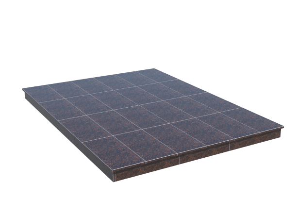 Площадки на могилу в&nbsp;Салавате | Площадка с вертикальной (10 см) облицовкой Дымовским гранитом